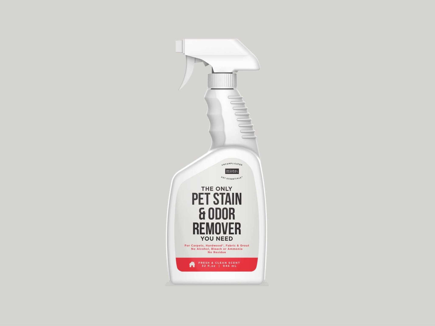 Natural Rapport pet stain and odor remover spray for carpets and upholstery, safe and non-toxic best carpet cleaner for pets