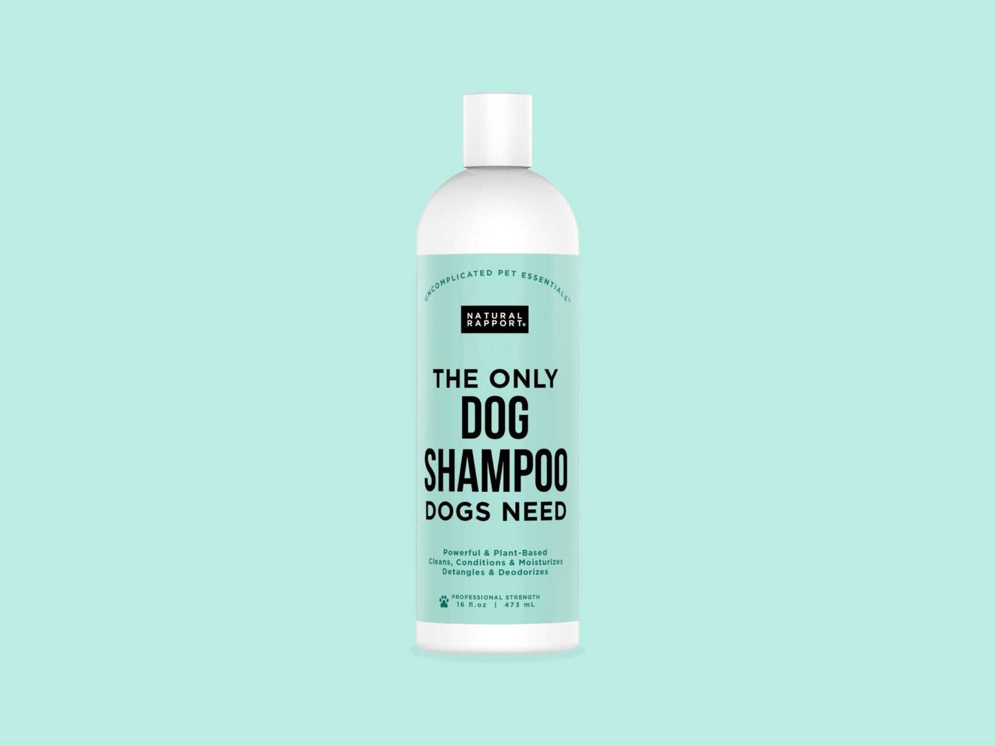 Natural Rapport Dog Shampoo Dogs 5-in-1 formula for cleaning, moisturizing, deodorizing, detangling, and conditioning dog's coat
