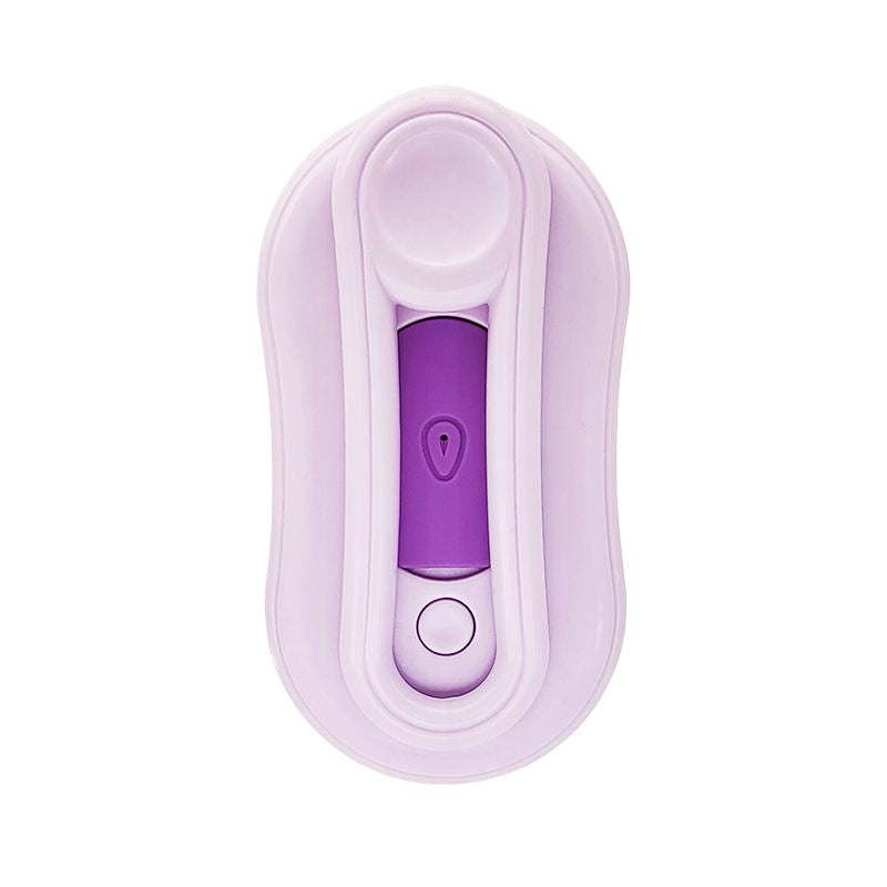 Purple and white Steam Pet Brush grooming tool for dogs and cats with ergonomic design