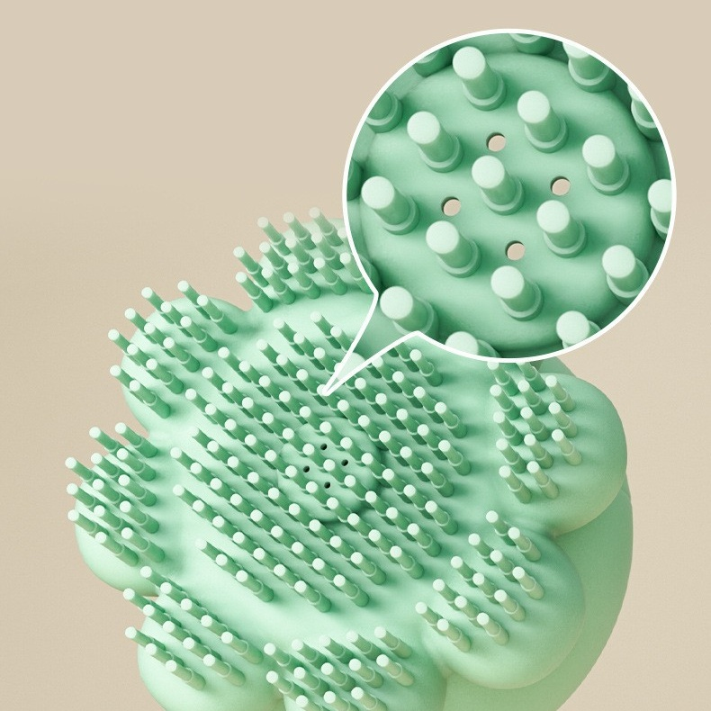 Sherloctopus pet bath massager with gentle rubber bristles for deep cleaning and soothing pet massage