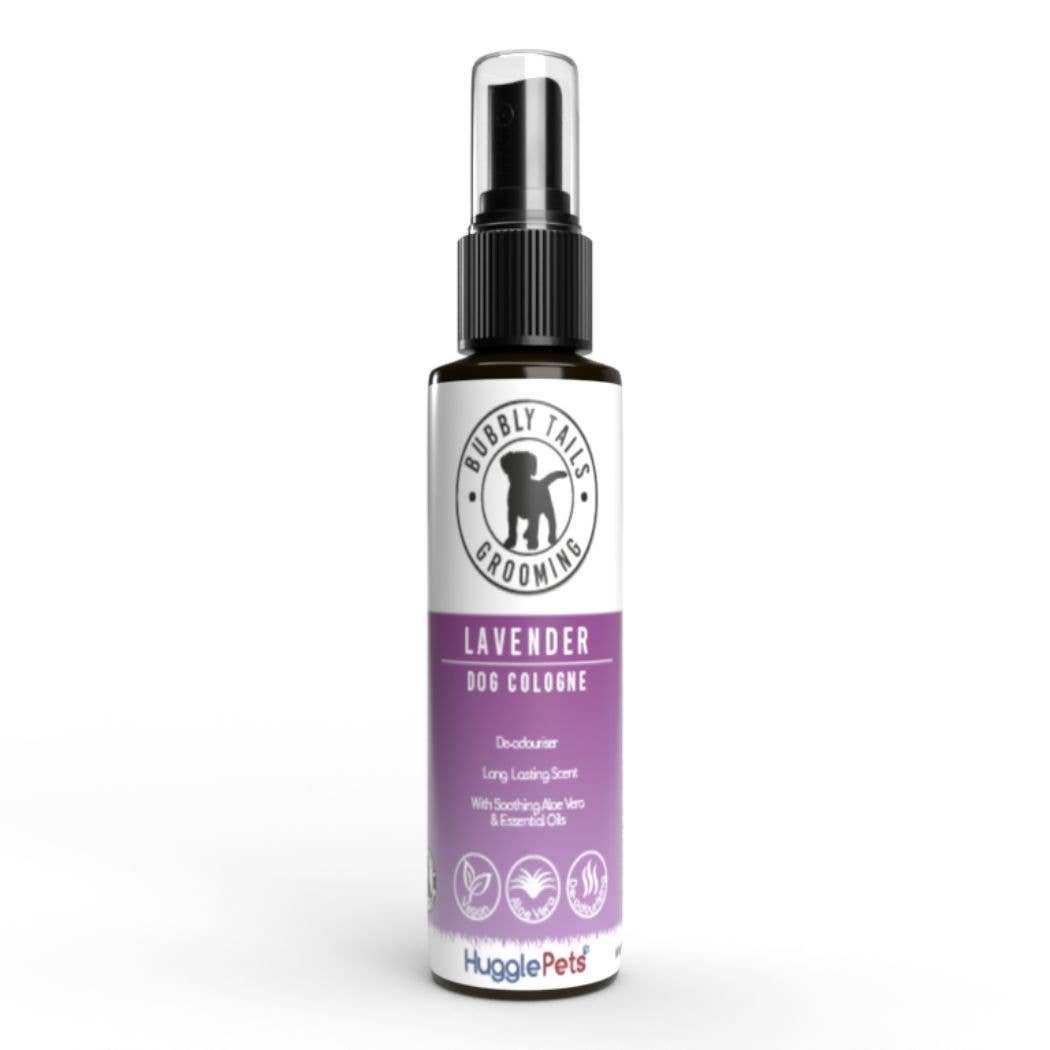 HugglePets Bubbly Tails Dog Cologne lavender scent 250ml odour-destroying spray with aloe vera for fresh, soft coat