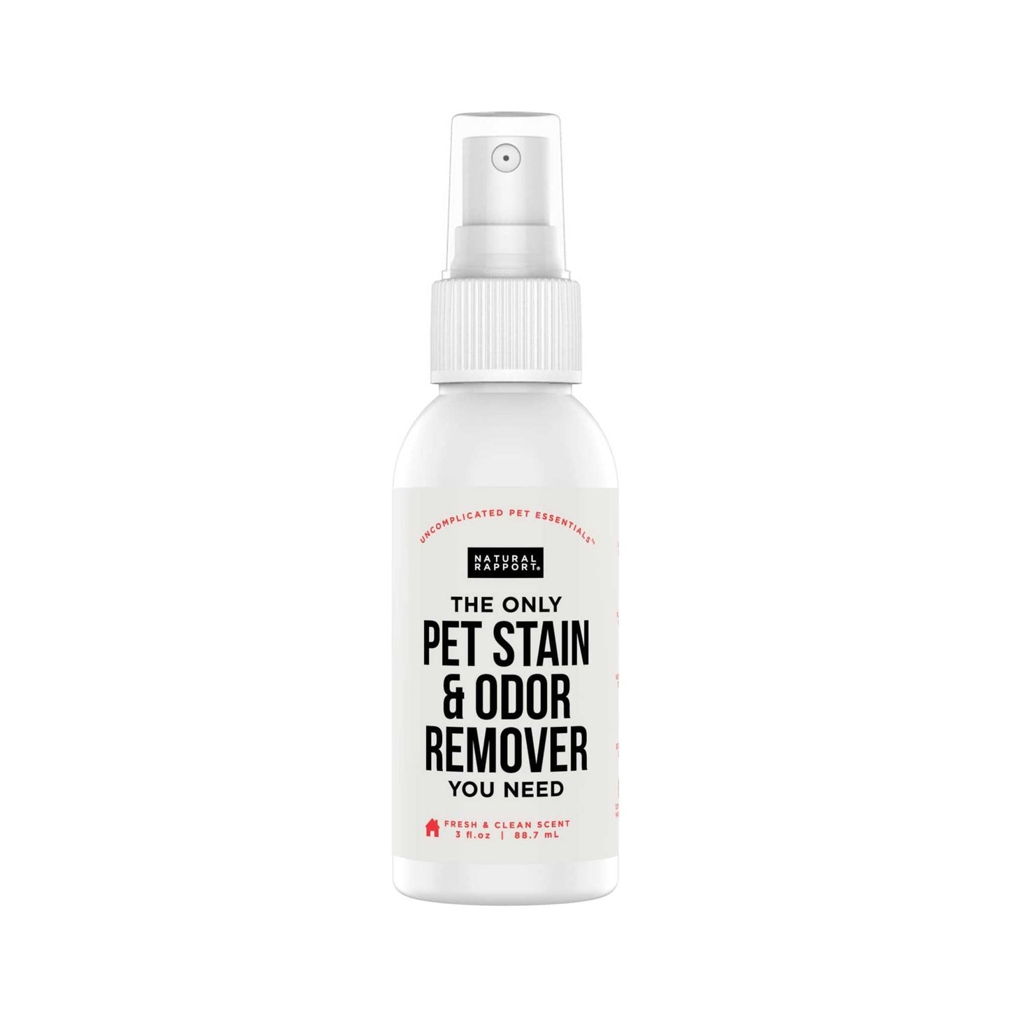 Natural Rapport pet stain and odor remover spray bottle for carpet cleaning safe for pets