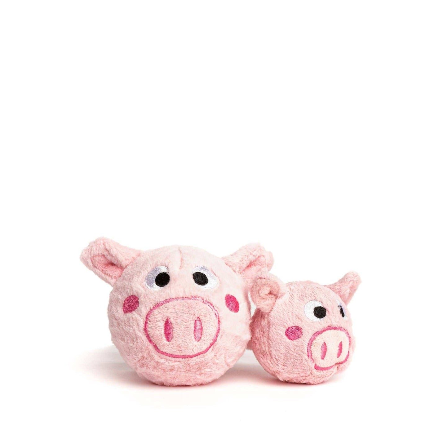 Pink fabdog Dog Faball Toy with plush character design and bouncy texture.