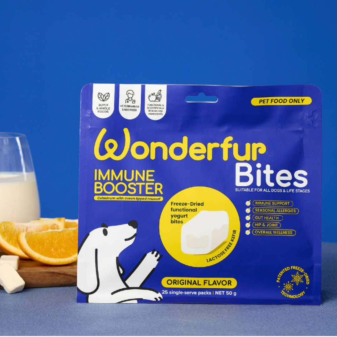 Wonderfur Bites dog immune booster freeze-dried yogurt treats original flavor packaging