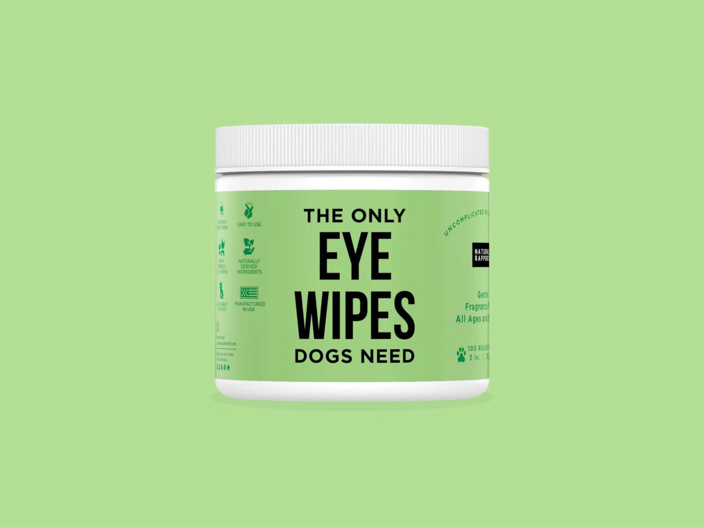 Natural Rapport Eye Wipes Dogs for gentle and effective cleaning of dog eyes