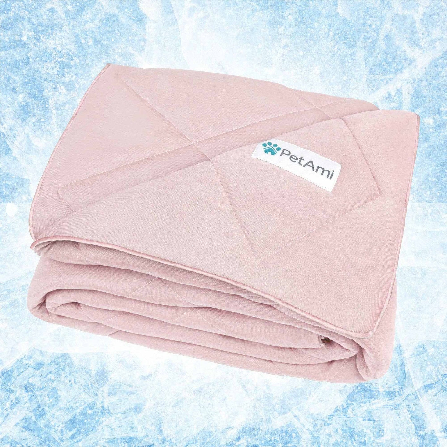 Soft pink cooling pet dog blanket for comfort and temperature regulation