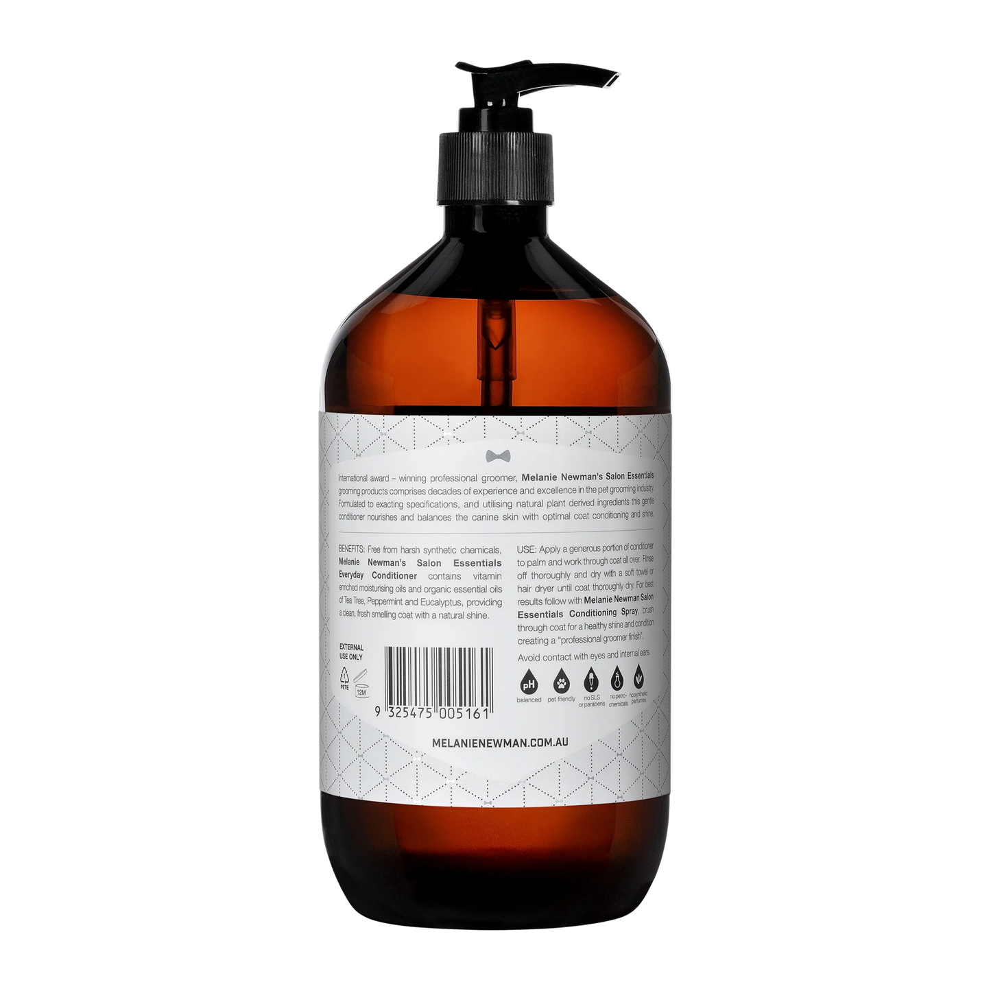 Melanie Newman Everyday Dog Conditioner bottle with nourishing formula for soft, silky dog coats