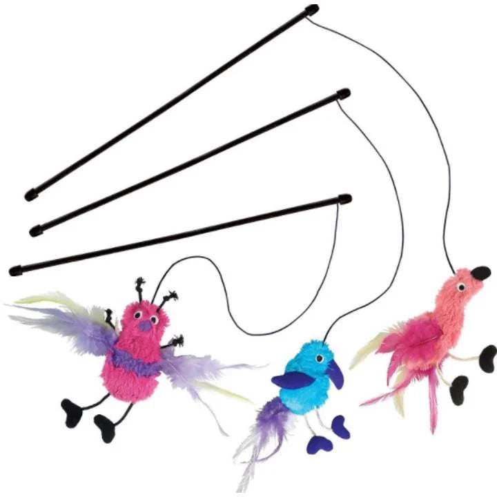 KONG Active Feather Teaser Catnip Toy with Bright Feathers and Crinkle Sound.