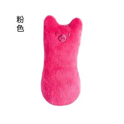 Interactive plush kicker cat toy in vibrant pink with engaging features for cats.