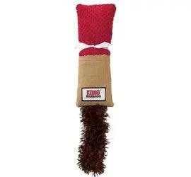 KONG Kickeroo Cuddler Cat Toy with burlap scratching texture and fluffy tail.