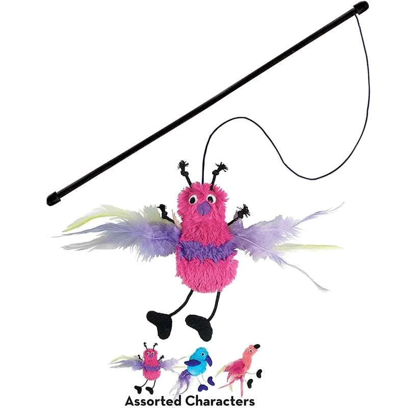 KONG Active Feather Teaser Catnip Cat Toy with Bright Feathers and Crinkle Sound