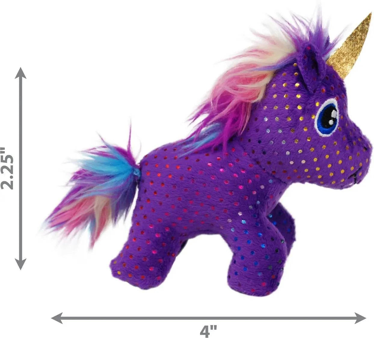 KONG Enchanted Buzzy Unicorn Cat Toy with buzzing motion and sparkly colors.