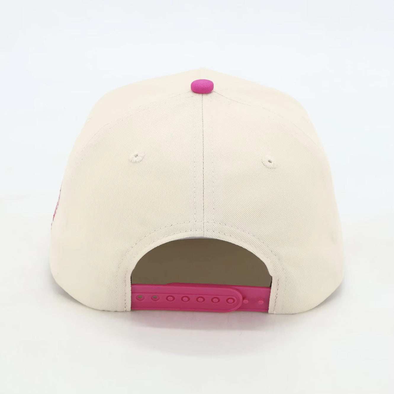 Adjustable beige baseball hat with pink snapback for Dog Mum and Cat Mum fans