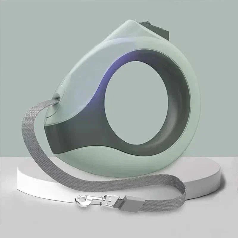 3m luminous auto retractable dog leash with ergonomic handle and tangle-free nylon lead