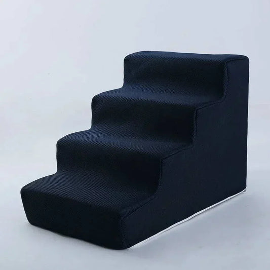 Black anti-slip washable pet stairs with four steps for small dogs and cats