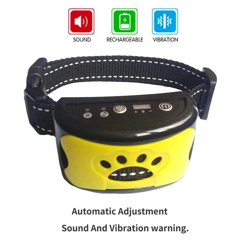 Smart Ultrasonic Anti Bark Collar with sound and vibration, rechargeable and waterproof dog training device