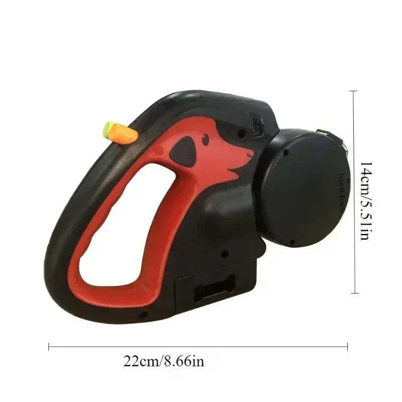 3m rotating retractable dog leash handle with ergonomic rubber grip and 360° anti-tangle system for two dogs