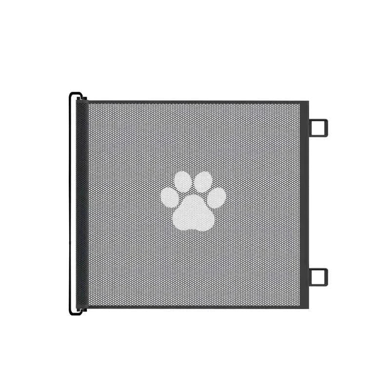 Automatic retractable pet isolation fence with paw print for indoor dogs and cats
