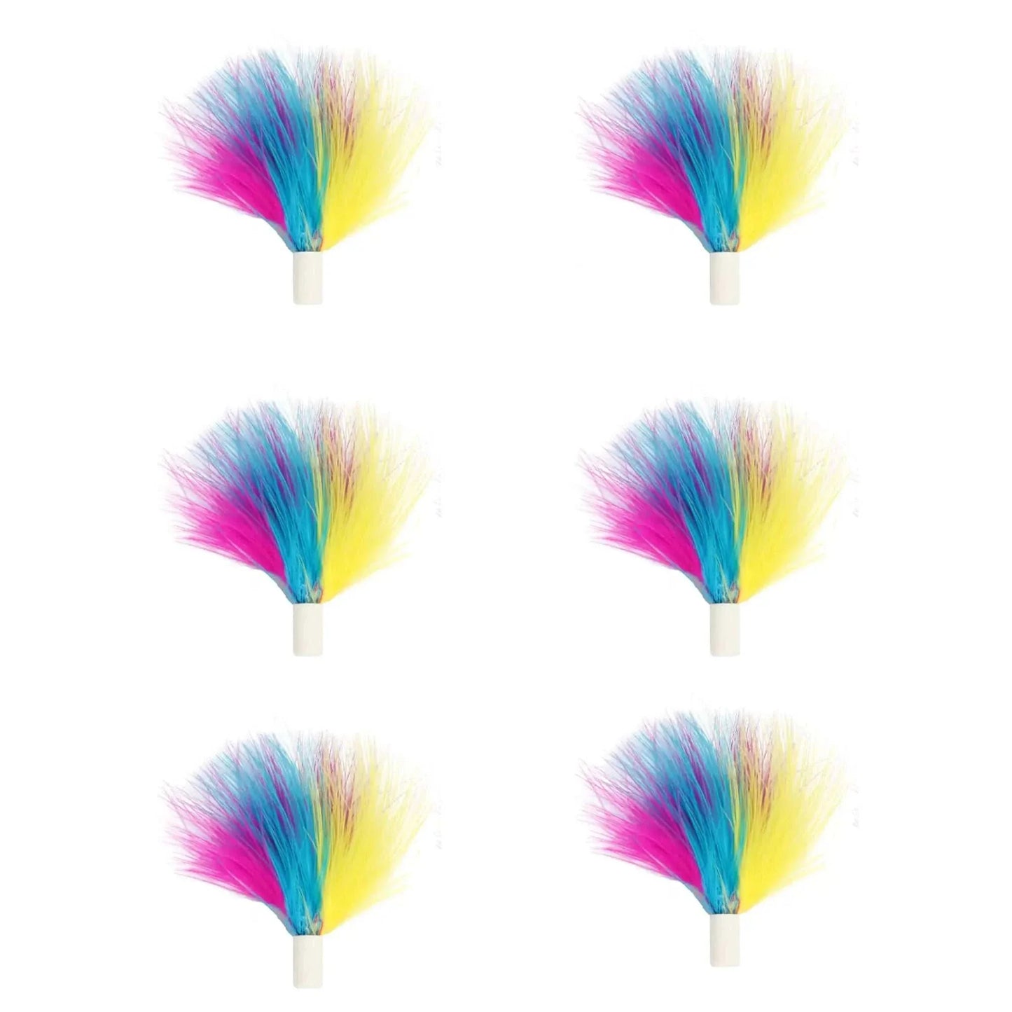 INKZOO 4-in-1 Interactive Cat Toys replacement colorful feather attachments.