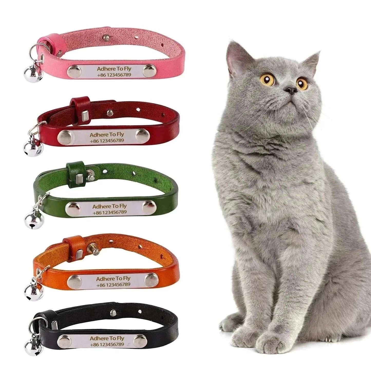 Customised Leather Cat Collar