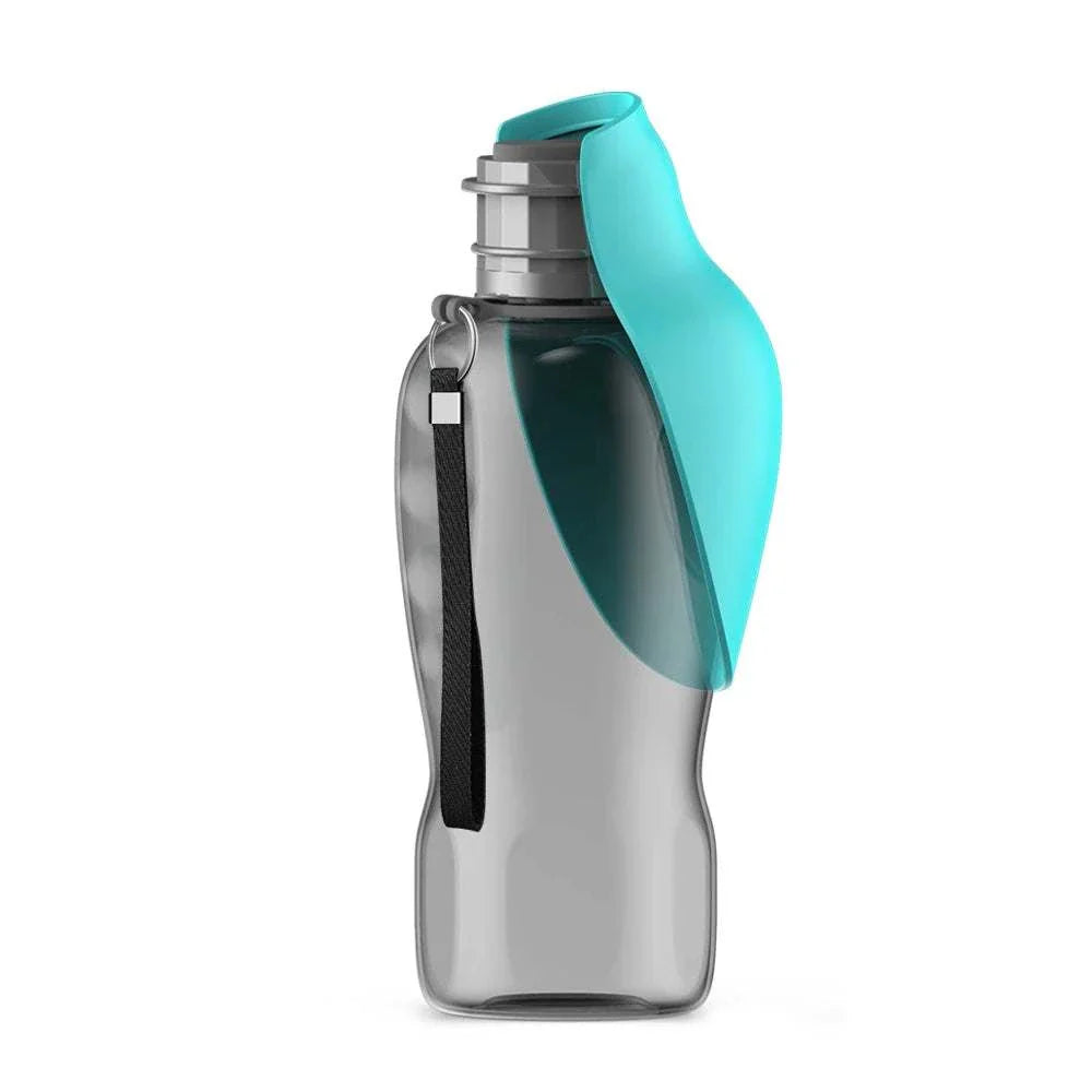 800ML portable dog water bottle dispenser with attached drinking bowl for small and large dogs