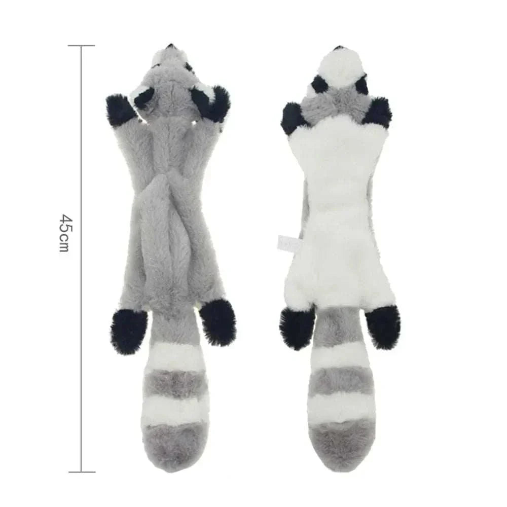 Plush squeaky stuffing-less dog toy with crinkle texture and durable design measuring 45cm