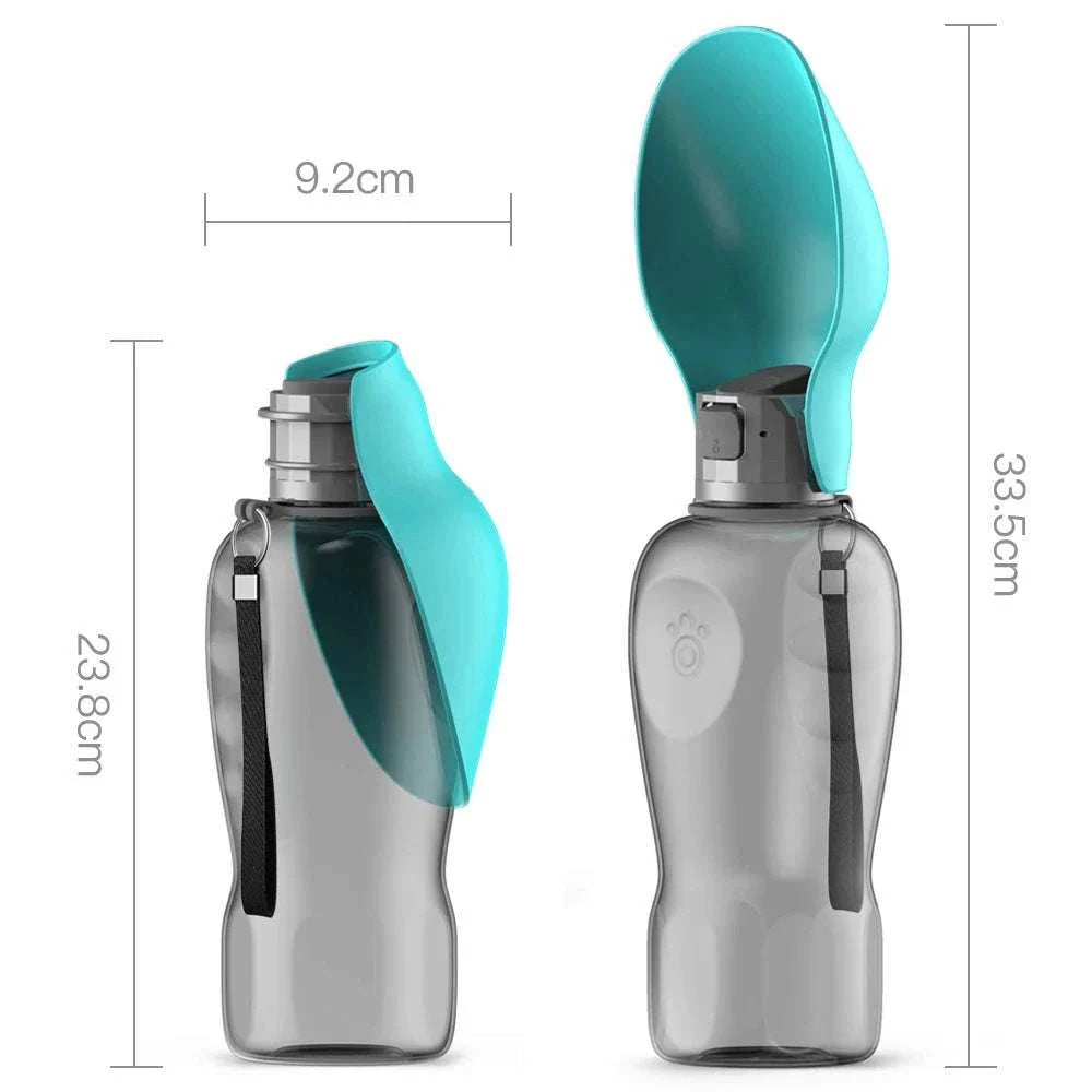 800ML portable dog water bottle dispenser with attached drinking bowl for small and large dogs