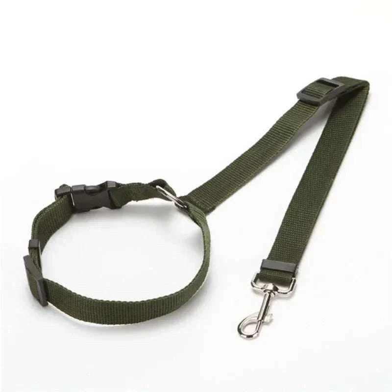 Adjustable single dog seat belt car headrest restraint for pet safety and comfort during travel