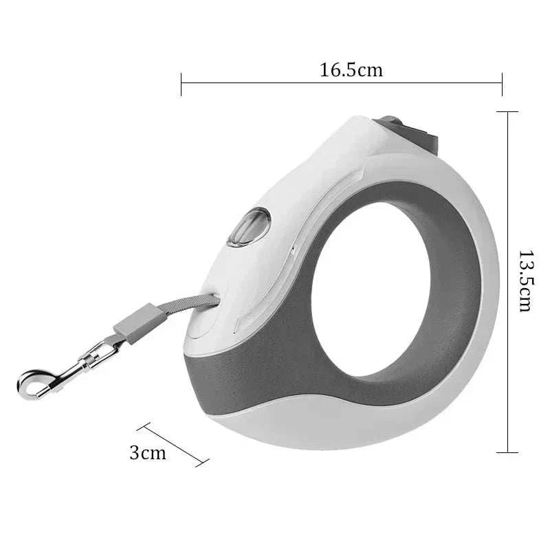 3m luminous auto retractable dog leash with ergonomic handle and tangle-free design for safe night walks