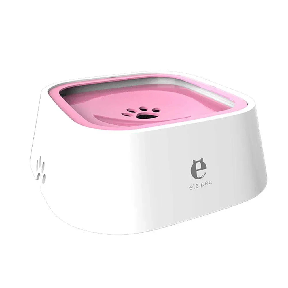 Personalised no-spill dog drinking water bowl with floating plate and 1.5L capacity for cats and dogs