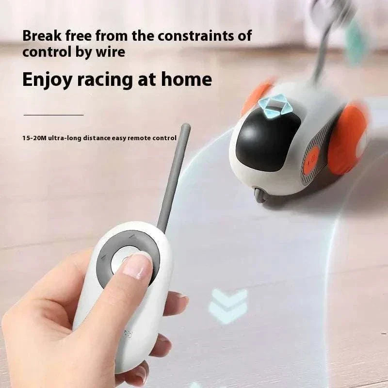 remote control cat toy with rechargeable USB sports car for interactive cat play