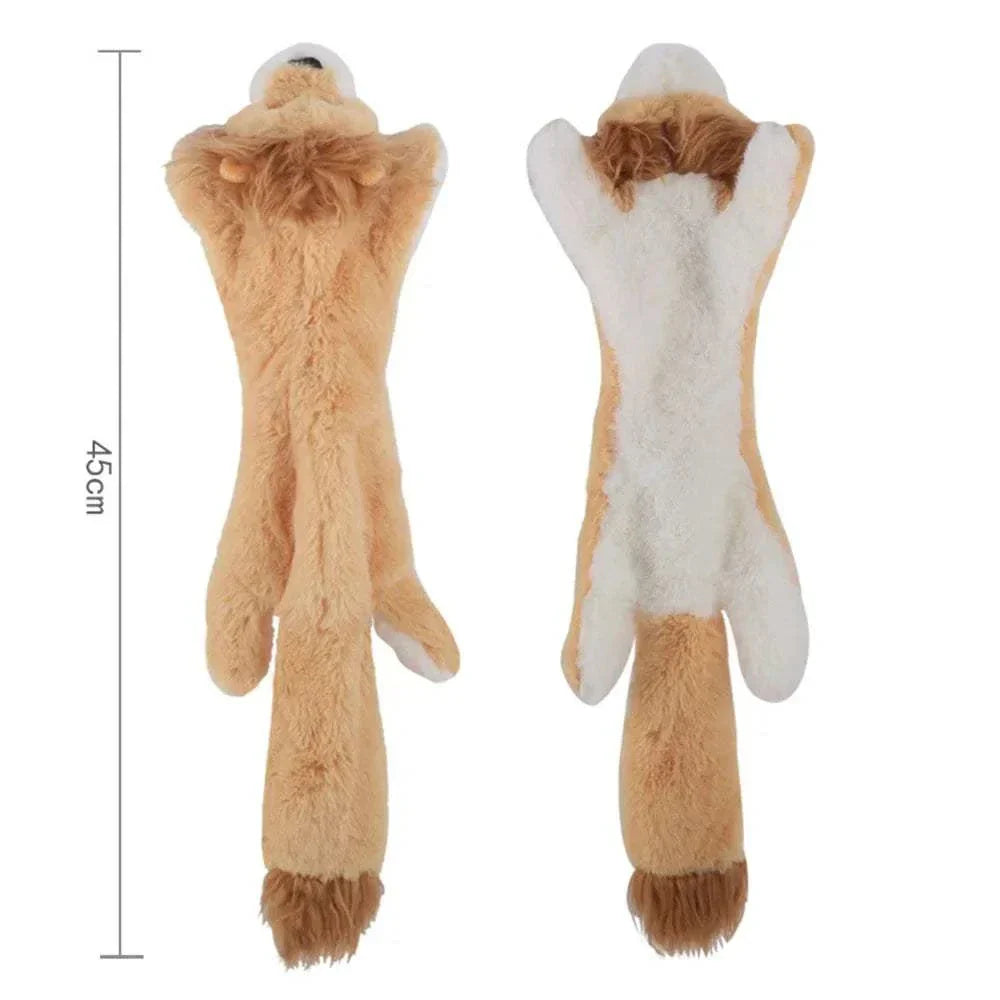 Plush squeaky stuffing less dog toy with squeakers and crinkle texture, 45cm long, durable and mess-free pet toy
