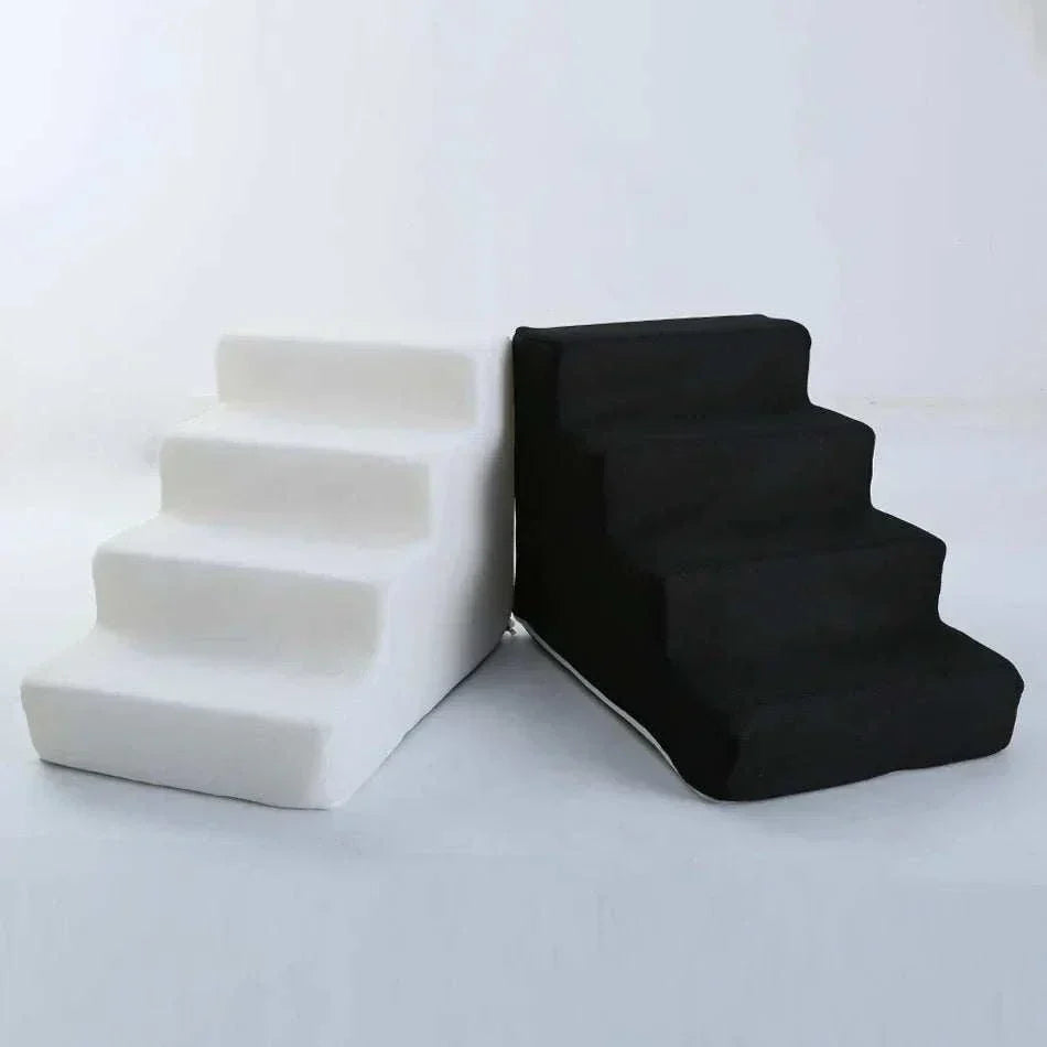 Black and white anti-slip washable pet stairs for dogs and cats with 4 steps