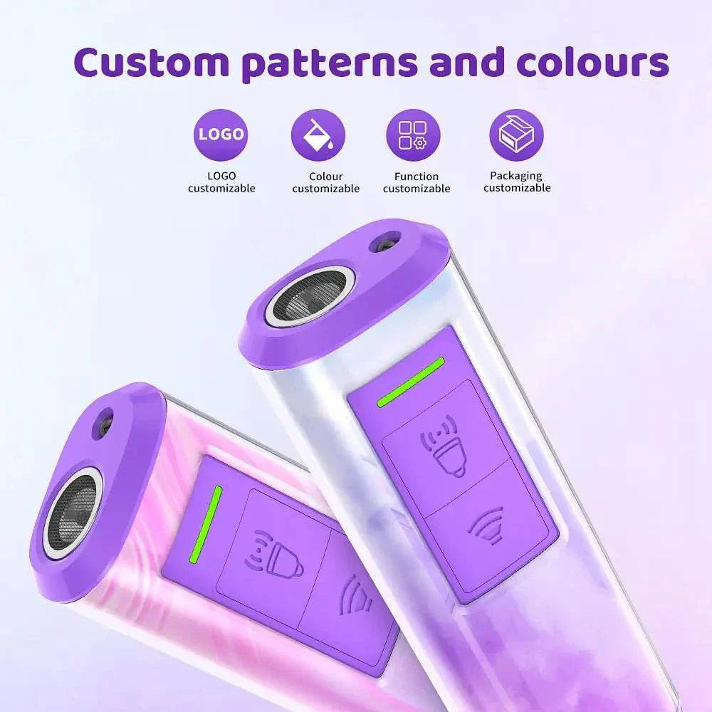 Compact rechargeable ultrasonic dog trainer and repeller with flashlight, lightweight and customizable design