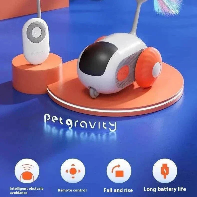 Remote control cat toy with USB rechargeable sports car and interactive mouse teaser