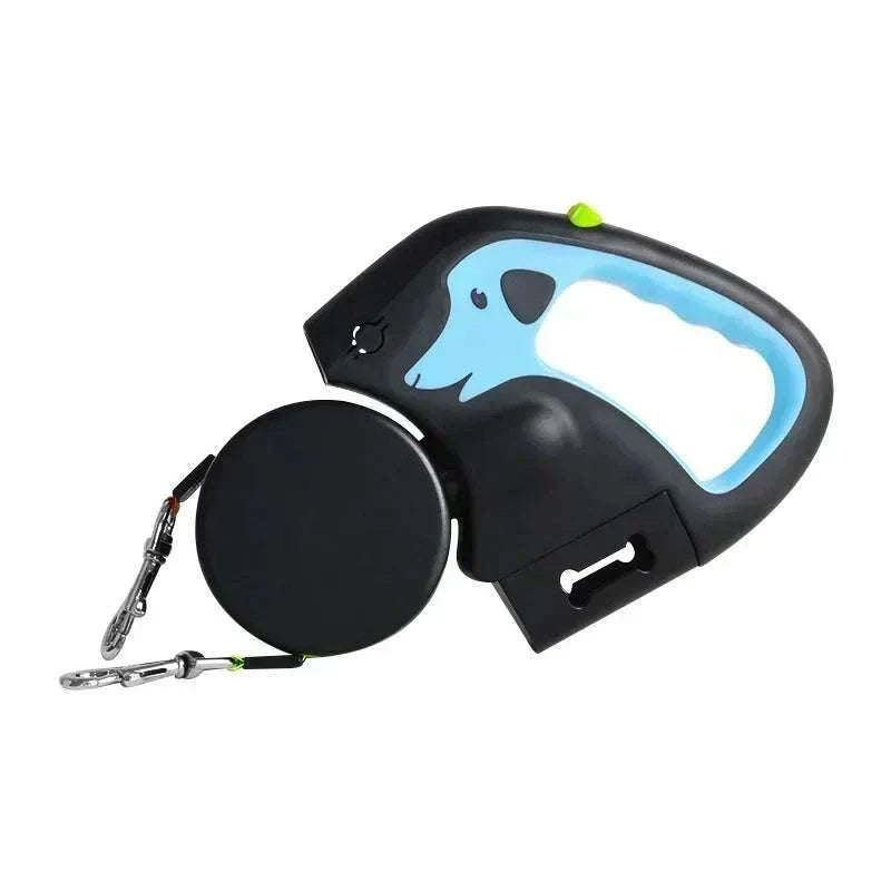 3m rotating retractable dual dog leash with ergonomic handle and tangle-free design