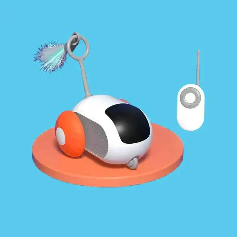 remote control cat toy with USB rechargeable sports car and feather teaser
