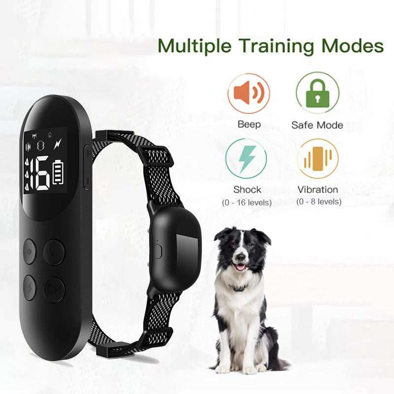 T200 Remote Training Collar with multiple modes for dogs, adjustable vibration, beep, and shock levels, waterproof and rechargeable