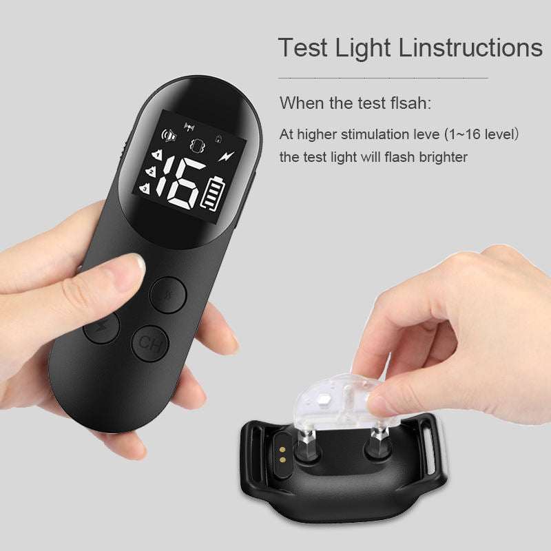 T200 Remote Training Collar black remote control with LED display and detachable waterproof collar unit for dog training