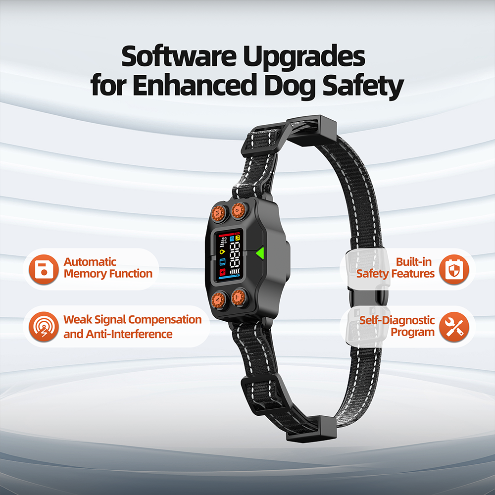 F830 GPS wireless dog fence collar with automatic memory, safety features, and signal compensation for enhanced dog safety