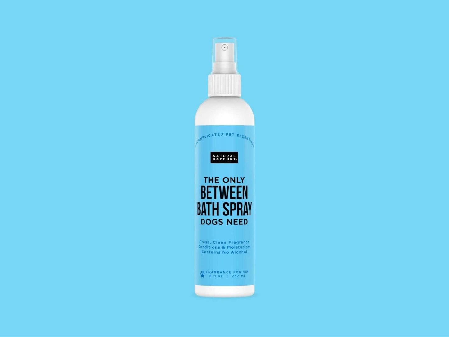 Natural Rapport alcohol-free sandalwood and amber bath spray for dogs moisturizing and odor eliminating