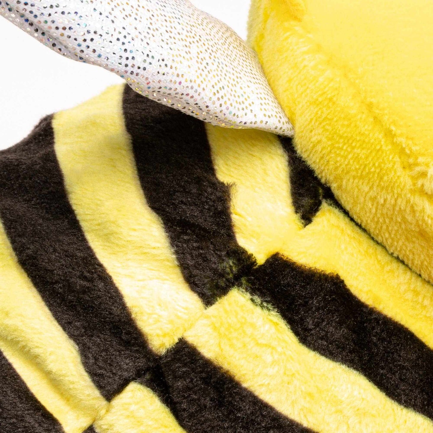 fabdog Dog Faball Toy plush yellow and black striped dog toy with soft fabric and rubber core