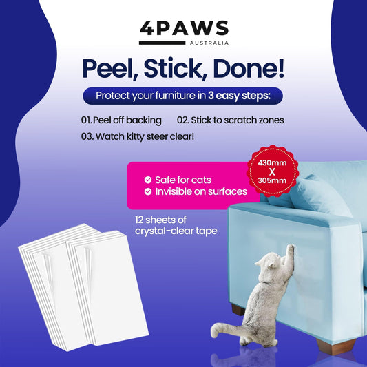 Cat Scratch Deterrent Tape transparent self-adhesive furniture protector safe for cats and invisible on surfaces