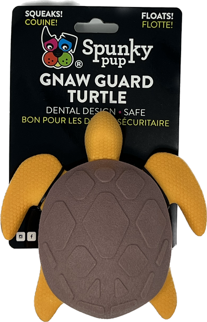 Gnaw Guard Squeakers Dog Toy in Turtle shape by Spunky Pup.