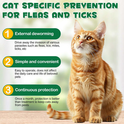 Flea and Tick Treatment for Cats by Oimmal, suitable for kittens over 8 weeks, effective monthly applications.