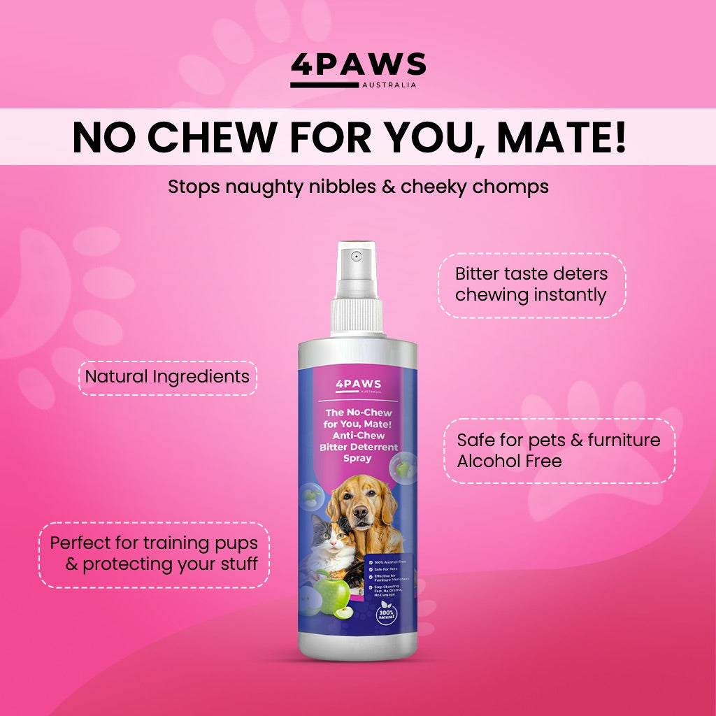 No Chew for you, Mate! anti-chew bitter deterrent spray for puppy chewing deterrent safe for pets and furniture