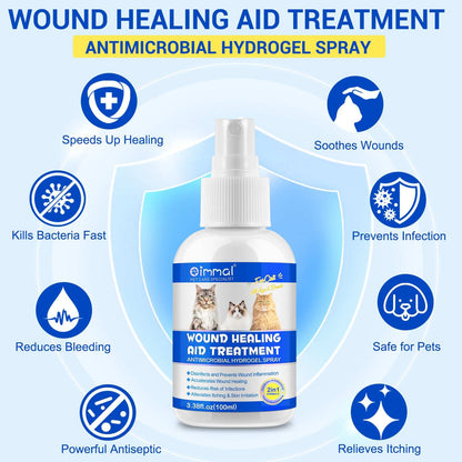 Oimmal Cat Wound Healing Aid antimicrobial hydrogel spray for soothing and protecting cat wounds