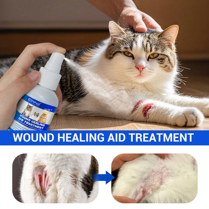 Oimmal Cat Wound Healing Aid antimicrobial hydrogel spray for soothing and protecting cat wounds