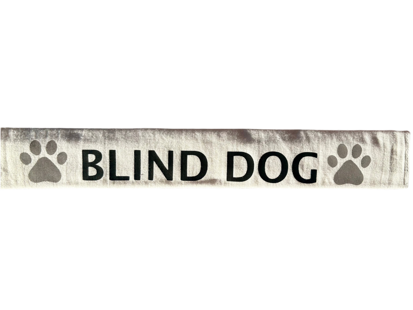 Reflective cotton lead slip for dogs with "BLIND DOG" text and paw prints for visibility and communication