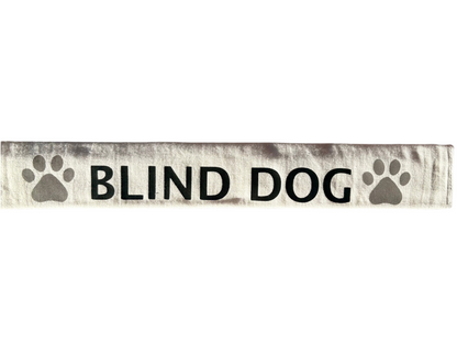 Reflective cotton lead slip for dogs with "BLIND DOG" text and paw prints for visibility and communication